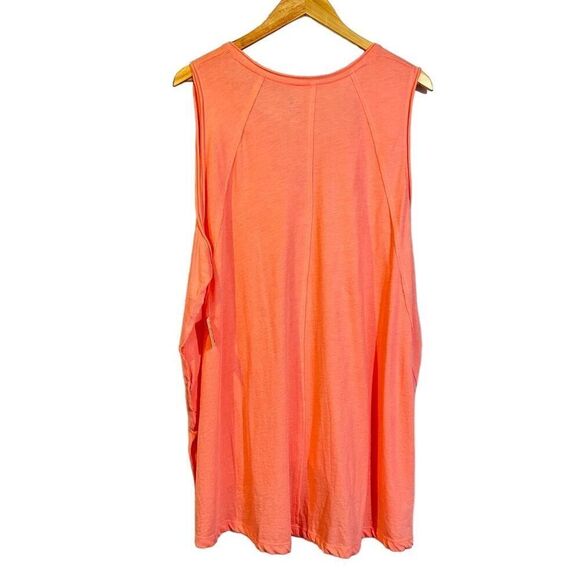 NWT Free People Movement Neon Coral High-Low Sleeveless V-Neck Tank Top Size S - Picture 2 of 5